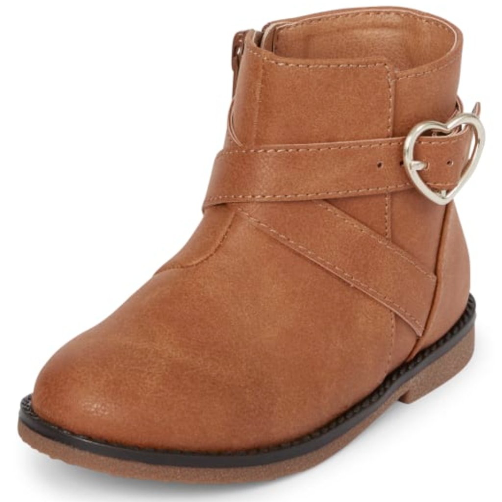Toddler Girls Heart Buckle Booties